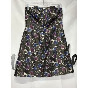 American Eagle Vintage Y2K Strapless Tulip Print Dress Sweetheart‎ Romance Zip